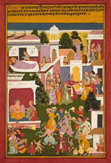 Northwestern India Prints: The Birth of Krishna, from a Sursagar of Surdas, c. 1700. Creator: Unknown