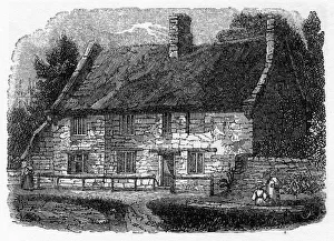 Northampton Prints: Birth place of Reverend James Hervey, Hardingston, near Northampton, 1840