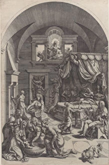 Labour Gallery: Birth of Saint John the Baptist, 1555-88. Creator: Diana Mantuana