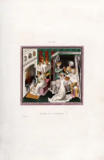 Midwife Prints: Birth of St Edmund, 1433, (1843). Artist: Henry Shaw