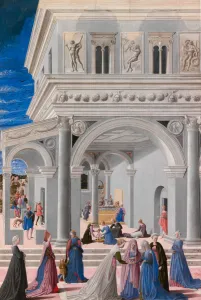 Wimple Gallery: The Birth of the Virgin, 1467. Creator: Fra Carnevale