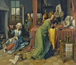 Birth Of The Virgin Gallery: The Birth of the Virgin. Artist: De Beer, Jan (ca 1475-1528)