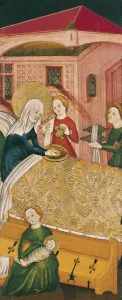 Theotokos Prints: The Birth of the Virgin. Artist: Master of Konstanz (active ca 1430)