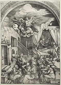 Early 16th Century Prints: The Birth of the Virgin, c. 1503-1504. Creator: Albrecht Dürer (German, 1471-1528)