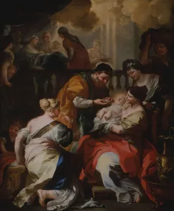 Birth Prints: The Birth of the Virgin, ca. 1690. Creator: Francesco Solimena
