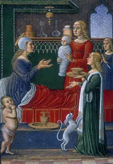 Swaddled Prints: The Birth of the Virgin, end of the 15th century. Creator: Unknown