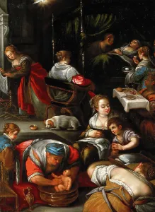 Birth Prints: The birth of the Virgin, late 16th century