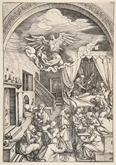 Midwife Prints: The Birth of the Virgin, from The Life of the Virgin, ca. 1503. Creator: Albrecht Durer
