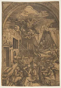 Midwife Prints: The Birth of the Virgin, from The Life of the Virgin (copy). n. d. Creator: Unknown