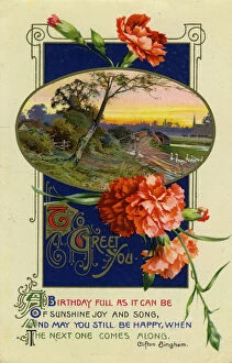 Carnation Gallery: Birthday postcard, c1911