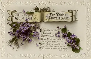 Birthday postcard, c1919