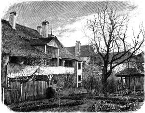 Birthplace of the glaciologist Louis Agassiz, Motiers, Switzerland, 1885