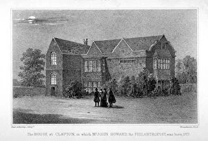 Birthplace Gallery: Birthplace of John Howard, philanthropist and prison reformer, Clapton, Hackney, London, c1830