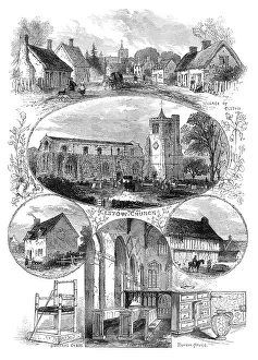 Relic Prints: Birthplace and relics of John Bunyan, 1874. Creator: Unknown