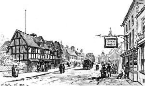 Images Dated 27th March 2007: The birthplace of Shakespeare, Stratford-upon-Avon, Warwickshire, 1885.Artist: Edward Hull
