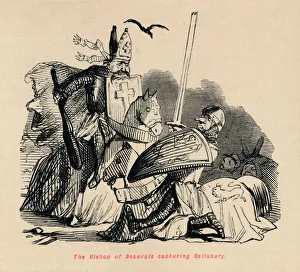 The Bishop of Beauvais capturing Salisbury, c1860, (c1860). Artist: John Leech