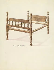 Bishop Hill: Bed, c. 1936. Creator: Wellington Blewett