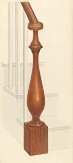 Stairway Collection: Bishop Hill: Newel Post, 1939. Creator: Archie Thompson