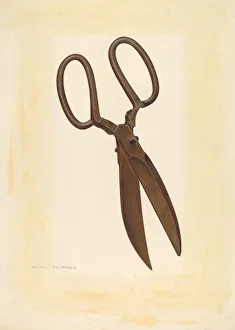Scissors Prints: Bishop Hill: Scissors, c. 1939. Creator: Archie Thompson