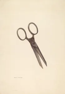 Scissors Prints: Bishop Hill: Small Scissors, c. 1939. Creator: Archie Thompson