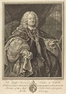 Hogarth William Collection: Bishop Hoadly, 1743. Creator: Bernard Baron