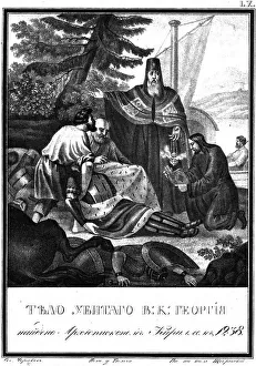 Chorikov Prints: Bishop Kirill of Rostov founds the beheaded body of Georgy Vsevolodovich