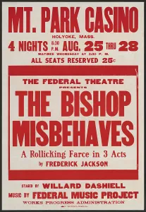 Jackson Frederick Prints: The Bishop Misbehaves, Holyoke, MA, 1937. Creator: Unknown