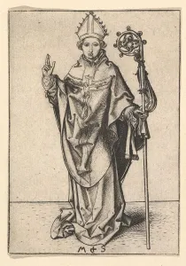 Schongauer Martin Prints: Bishop Saint, ca. 1435-1491. Creator: Martin Schongauer