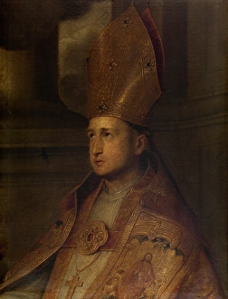 Mitre Prints: A Bishop Saint, mid-17th century. Creator: Erasmus Quellinus