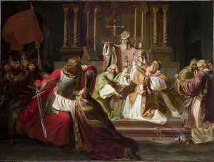 1840 Prints: Bishop Stanislaw Szczepanowski Putting a Curse on King Boleslaw Smialy