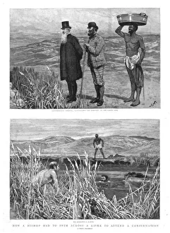 Swimming Gallery: How a Bishop had to swim across a River to attend a Confirmation; Kaffir-land Creator: Unknown