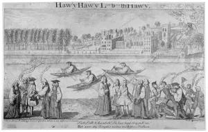 Waterman Prints: Bishops rowing on the River Thames, London, 1747. Artist: M Bavavinet