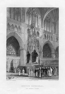 Print Collector17 Collection: The Bishops Throne, Exeter Cathedral, Devon, c1836-c1842.Artist: Benjamin Winkles