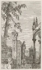 The Bishops Tomb [center], c. 1735 / 1746. Creator: Canaletto