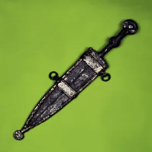 Bispherical dagger with cold meat decoration in silver on the scabbard