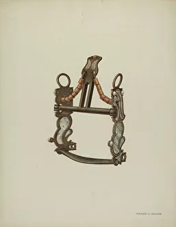 Tack Prints: Bit with Curb, c. 1940. Creator: Frank C. Barks