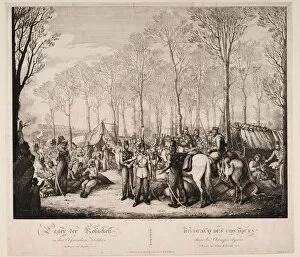 Bivouac of the Cossacks at the Avenue des Champs-Elysees in Paris on April 1814, 1814