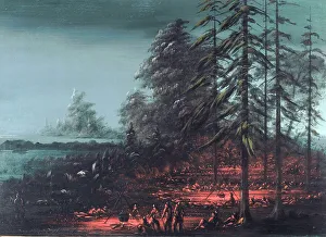 Anticipation Gallery: Bivouac of a Sioux War Party, 1861 / 1869. Creator: George Catlin