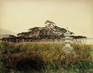 Albumen Print Hand Colored Prints: Biwa Lake, 1865. Creator: Unknown