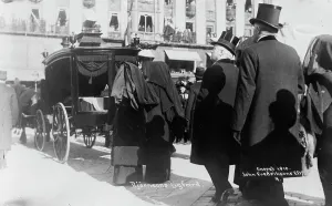 Oslo Norway Europe Prints: Bjornson family in funeral procession - Christiania, 1910. Creator: Bain News Service