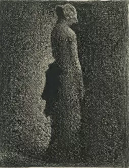 The Black Bow, c. 1882. Artist: Seurat, George Pierre (1859-1891)