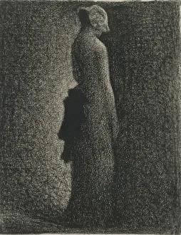 The Black Bow, c. 1882. Artist: Seurat, George Pierre (1859-1891) The Black Bow, c. 1882. Artist: Seurat, George Pierre (1859-1891)