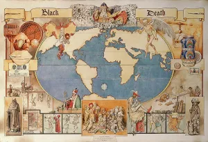 Deaths Prints: Black Death - pictorial diagram... late 19th-early 20th century? Creator: Monro Scott Orr