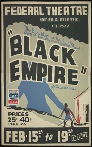 Breda Toussaint Prints: Black Empire, Seattle, 1938. Creator: Unknown