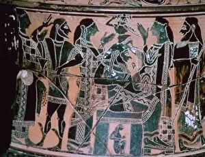Attica Gallery: Black-figured neck-amphora depicting the birth of Athena, Attica, Greece
