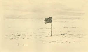 Expedition Prints: Black Flag Camp. - Amundsens Black Flag Within A Few Miles of the South Pole, 1912, (1913)