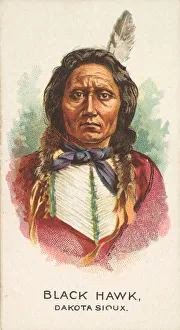 Neckscarf Prints: Black Hawk, Dakota Sioux, from the American Indian Chiefs series (N2) for Allen &amp