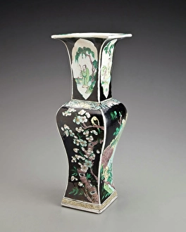 Kangxi Period Prints: Black Hawthorne vase, 1662-1722. Creator: Unknown