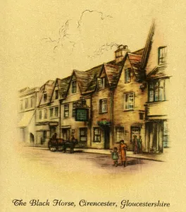 Wd And Ho Prints: The Black Horse, Cirencester, Gloucestershire, 1936. Creator: Unknown