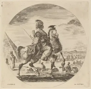 A Black Horseman. Creator: Stefano della Bella